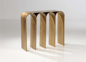 New design brass arch <b>console</b> luxury gold entryway <b>table</b> premium minimalist metal <b>console</b> <b>table</b> high end hallway <b>table</b> - Product Image 3