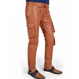 Pantalon en cuir pour hommes, pantalon de moto en cuir de vachette, pantalon en cuir véritable pour hommes, vente en gros - Product Image 2