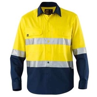 Pantalon de travail réfléchissant bleu marine pour homme, uniforme haute visibilité à manches longues avec bandes argentées, résistant à l'abrasion, séchage rapide
