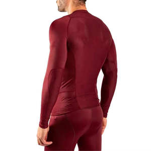 Men's <b>Maroon</b> Full Sleeve Compression Moisture-Wicking Slim Fit Shirt Pakistan Manufacturer Latest Design Compression Shirts - Product Image 6