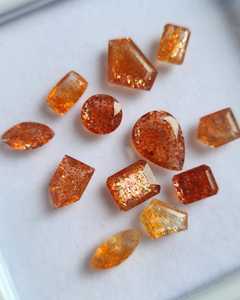 Pierres précieuses naturelles Aligemstones, pierre de soleil orange rouge, formes mélangées, pierres précieuses en vrac certifiées IGI pour la fabrication de bijoux, vente en gros, 6x8mm-12x16mm - Product Image 2
