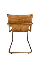 Chaise de salle à manger en cuir avec design ergonomique, structure tubulaire en métal, rembourrage haut de gamme, portable et légère pour salle à manger moderne