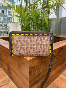 Cartera de mano de cuero tallado para mujer, Cartera de cuero tallada Floral de estilo Vintage, hecha a mano, billetera occidental - Product Image 4