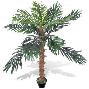 Planta artificial de palmera de coco con maceta de 55 pulgadas de alto con estilo único - Product Image 1