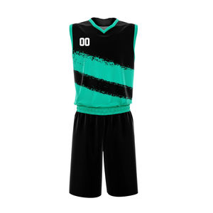 Ensemble d'uniformes de basketball personnalisés par sublimation, maillot et short de basketball respirants en mesh, kit de vêtements de sport pour hommes à séchage rapide - Product Image 3