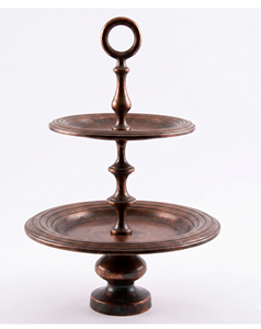 Two <b>Tier</b> Bronze <b>Cake</b> Stand Round Multi Layer Metal Dessert Display for Celebrations Cupcake Holder Serving Tray For Parties - Product Image 6