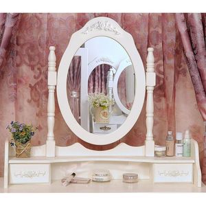 Modern Concise White Dresser with 4 Drawers and 360 Degree Rotation Removable <b>Mirror</b> <b>Makeup</b> Vanity-32759839 - Product Image 3