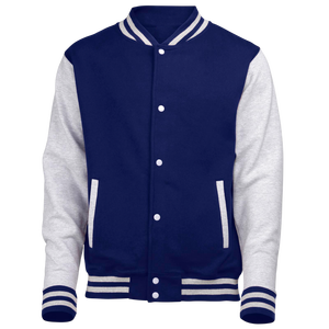 Veste universitaire pour homme, vert et blanc, style preppy, coupe classique, simple boutonnage, col rabattu, en polyester, pour l'automne - Product Image 2