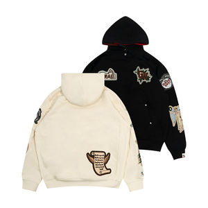 Hoodie de qualité supérieure, échantillon personnalisé, fabrication Guangdong, streetwear athlétique, broderie, vêtements de sport, fermeture éclair intégrale, hiver, 100% coton - Product Image 4