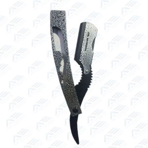Rasoir de Barbier Professionnel en Acier Inoxydable Durable, Instrument de Beauté, Rasoir Droit Noir en Acier Inoxydable pour Hommes - Product Image 2