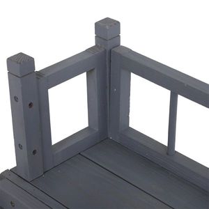 2-Level Grey Wooden Cat House with Lockable Wire Door Pet Furniture - Product Image 6