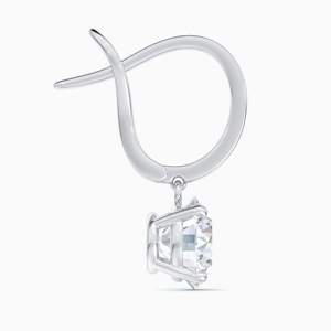Pendientes de Aro con Diamantes Cultivados en Laboratorio Certificados por IGI, Oro Blanco de 14K, Diamantes Redondos Brillantes, Pendientes Colgantes Tipo Huggie, Joyería Fina - Product Image 2