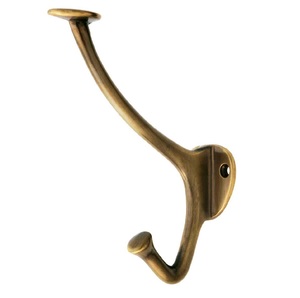 Contemporary brass wall coat <b>hook</b> engineered for versatile hanging needs and seamless integration into home decor - Product Image 1