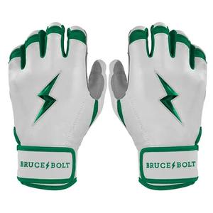 Bruce <b>Bolt</b> Black Leather High Quality Lightweight Batting Gloves Padded <b>Hook</b> and Loop Closure Unisex Adult Training - Product Image 1