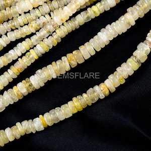 Cuentas Heishi de Cuarzo Rutilado Dorado Natural de 5MM, Cuentas de Rutilo Dorado Lisas, Cuentas de Piedras Preciosas para Fabricación de Joyería, Suministros al por Mayor - Product Image 6