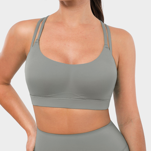 Women's High <b>Support</b> Cross Strap Sports Bra Breathable Yoga Workout <b>Crop</b> <b>Top</b> with Four-Way Stretch Nylon Spandex - Product Image 6