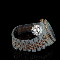Montre-bracelet mécanique en acier inoxydable de qualité supérieure avec chiffres romains et diamants, boîtier durable, design scintillant, unisexe, décontractée, pour les soirées