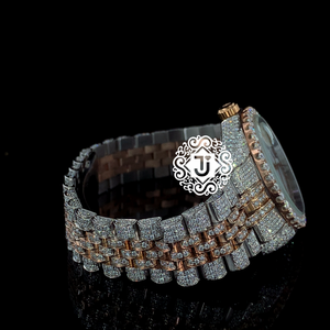 Montre-bracelet mécanique en acier inoxydable de qualité supérieure avec chiffres romains et diamants, boîtier durable, design scintillant, unisexe, décontractée, pour les soirées - Product Image 5