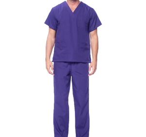 Uniformes médicos casuales al por mayor, pantalones de uniforme de hospital de algodón y poliéster con cuello en V, color azul marino, uniformes de hospital para mujer - Product Image 3