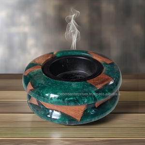 Quemador de Incienso de Madera de Acacia Hecho a Mano con Resina Epoxi, 100% Natural, para Uso en el Hogar y Hoteles, Religioso Islámico - Product Image 1