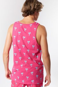 Camiseta sin Mangas con Estampado Rosa para Hombre, Cuello en V, Estilo Informal, 100% Algodón, Transpirable, Tejido de Punto - Product Image 2