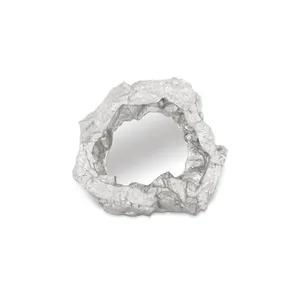 Sculpture murale en aluminium, miroir abstrait irrégulier, décoration minimaliste pour la maison, œuvre d'art pour le salon, emballage en une seule pièce - Product Image 5
