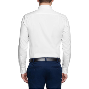 Chemise habillée blanche unie pour homme à manches longues en coton premium, coupe classique, respirante – Vente en gros de chemises habillées pour homme - Product Image 2