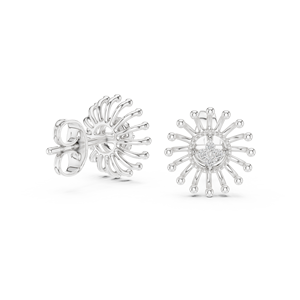 Luxury Silver Vintage IGI Certified Sunburst Diamond <b>Stud</b> <b>Earrings</b> for Women Engagement & Wedding <b>Fine</b> Jewelry - Product Image 2