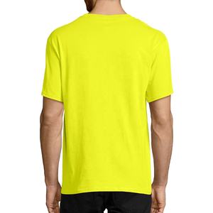 Couleur citron vert col rond uni décontracté hommes T-shirts 100% coton meilleure qualité hommes microfibre Funky porter pour des trucs décontractés - Product Image 3