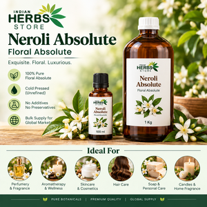 Aceite Absoluto de Neroli Puro de Excelente Calidad, Formulaciones Cosméticas, Aplicaciones para el Cuidado de la Piel y Belleza, Aromas de Lujo, INDIAN HERBS STORE - Product Image 1