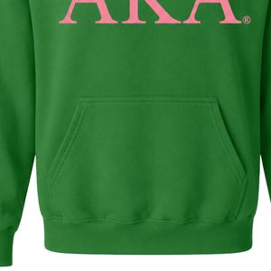 Sudadera con Capucha Verde con Bordado de Letras Rosas, Sudadera de Felpa de Algodón, Informal, de Manga Larga, con Bolsillo Canguro, Unisex - Product Image 3