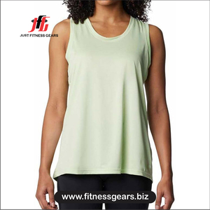 <b>Women</b> Solid Color O-Neck Tank <b>Top</b> Casual Breathable Knitted Polyester Regular Length - Product Image 1