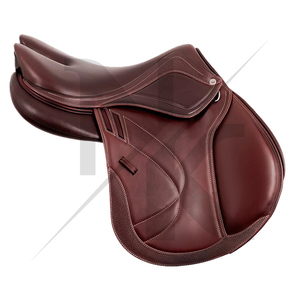 Silla de salto de máximo rendimiento, de cuero genuino premium, estilo inglés de contacto estrecho, con amortiguación, productos de carreras de caballos ingleses de la India. - Product Image 2