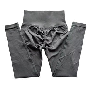 High Waist Solid Color <b>Ankle</b>-Length Leggings Breathable Spandex Nylon Knitted Casual Women's Plus Size Autumn Wear - Product Image 5