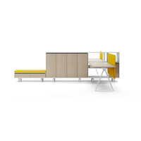 Bureau modulaire en bois moderne Explore Workspace avec cloison pour le bureau à domicile et le bureau