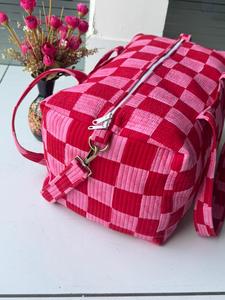 กระเป๋าผ้าดัฟเฟิลออร์แกนิคขนาดใหญ่ปรับแต่งได้  ทันสมัย เป็นมิตรกับสิ่งแวดล้อม  ยั่งยืน  ลายพิมพ์บล็อกด้วยมือ  สำหรับพกพา - Product Image 2