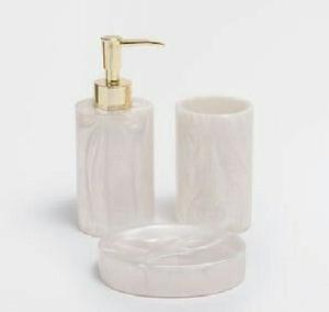 Ensemble de salle de bain en résine époxy au design créatif, 6 pièces, pour la maison, distributeur de savon, porte-brosse à dents, plateau de toilette à prix abordable - Product Image 2