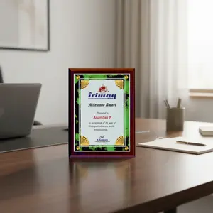 Placa de Madera para Reconocimiento de Empleados, Logros Corporativos y Eventos de Apreciación Profesional con Trofeo - Product Image 1