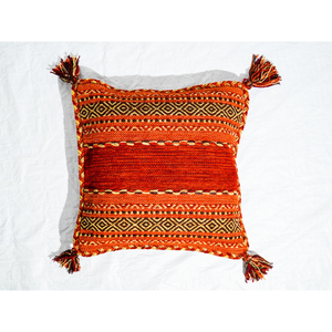 Handwoven Cotton Chenille <b>Cushion</b> <b>Cover</b> with Four Side Tassels Decorative Pillow Case for Home Decor Wholesale - Product Image 1