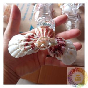 Natural Seashell Hair Claw Clip Handmade Coastal Shell Accessory Eco Friendly Sustainable Beach Style Hair Holder Wholesale - Product Image 3