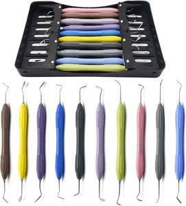 Producto Popular: Set de 10 Instrumentos Dentales para Resina Compuesta, para Restauraciones Estéticas Anteriores y Posteriores, con Mango de Silicona - Product Image 4