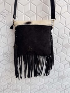 Bolso de mano de cuero con flecos y diseño de piel de vaca para mujer, nuevo, elegante, de piel repujada, bandolera, regalos - Product Image 4