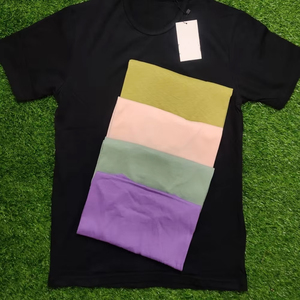 T-shirt pour hommes uni multicolore blanc noir gris vêtements du Bangladesh stock lot assorti en vrac surplus T-shirt en gros - Product Image 6