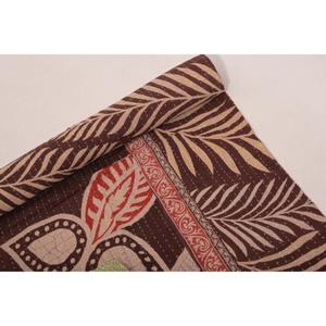 Cotton Kantha Bedspread <b>Handmade</b> Gudri <b>Quilt</b> Reversible Vintage Throw Blanket Indian Home Decor - Product Image 5