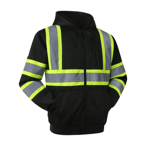 100% Polyester <b>Hi</b> <b>Vis</b> Pullover <b>Hoodie</b> Reflective Safety Security Work Wear Construction <b>Hoodie</b> In Solid Color - Product Image 3