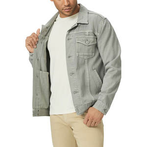 Veste en jean à capuche 100% coton pour homme, décontractée, couleur unie, poches, épaisseur standard, doublure en soie de haute qualité, hiver - Product Image 3