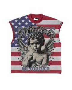 T-shirt tricoté personnalisé délavé à l'acide, col rond, 100% coton épais, impression sérigraphique tendance, manches courtes, vente en gros - Product Image 1