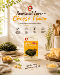 Korean Cheese Roasted <b>Seaweed</b> <b>Snack</b> 5g × 3 Packs Wholesale O'food | Seasoned Laver - Cheese Flavor | Ready To Eat Food - Product Image 1