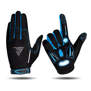 Guantes de Ciclismo Unisex de Verano con Protección Completa para los Dedos, Pantalla Táctil, Material de Poliéster Antideslizante, Acolchado en la Palma y Cierre de Tirón - Product Image 3