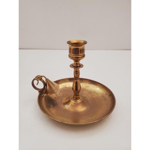 Brass <b>Candlestick</b> <b>Holder</b> with Tray Durable Handmade Eco-Friendly Heat Resistant Home Decoration Metal Candle Stand - Product Image 1